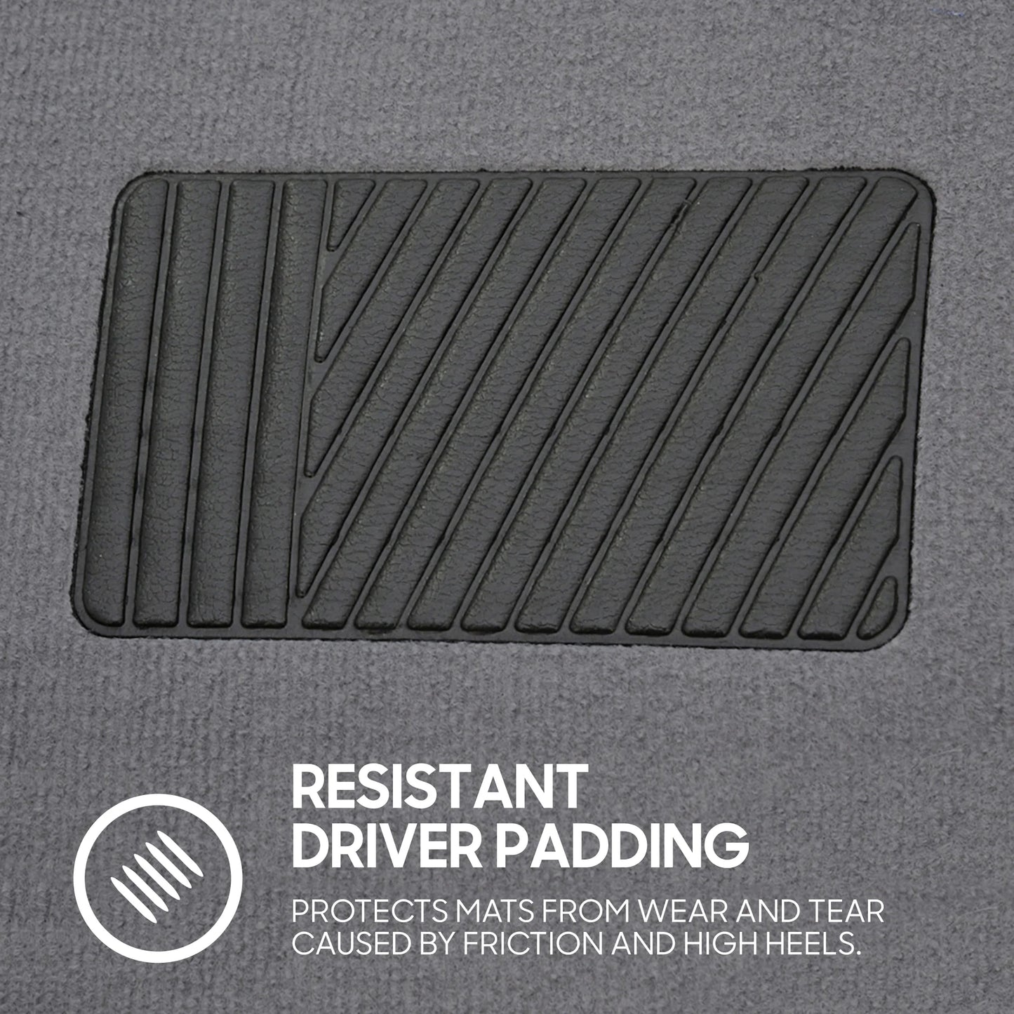 Classic Carpet Floor Mats for Car & Auto - Universal Fit -Front & Rear with Heelpad (Medium Gray) - MT-100-CPTSERIES
