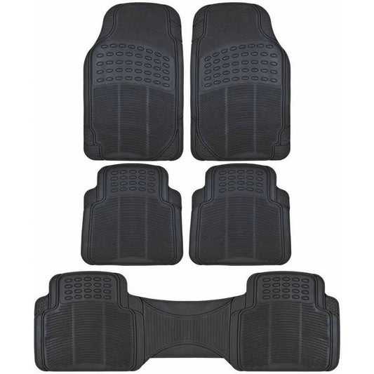 3 Row Car Floor Mats for SUV and Van, Heavy Duty Rubber Mats and Liner, Black Beige Gray