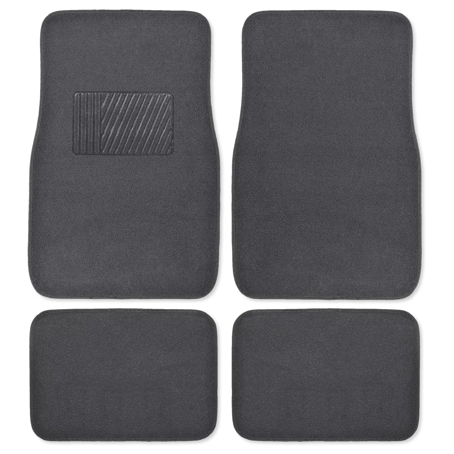 MT-100-CC Classic Carpet Mats for Car SUV Van and Truck-Universal Fit Front and Rear Floor Protection with Heelpad (Gray Charcoal), Black