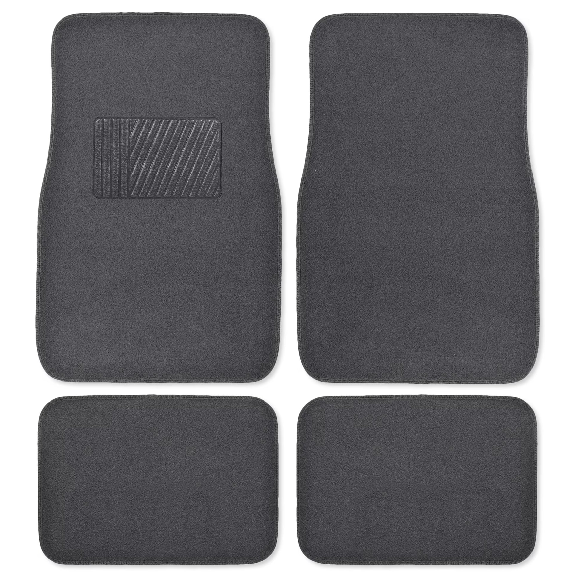 MT-100-CC Classic Carpet Mats for Car SUV Van and Truck-Universal Fit Front and Rear Floor Protection with Heelpad (Gray Charcoal), Black
