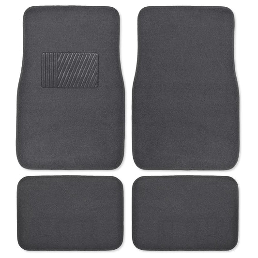 MT-100-CC Classic Carpet Mats for Car SUV Van and Truck-Universal Fit Front and Rear Floor Protection with Heelpad (Gray Charcoal), Black