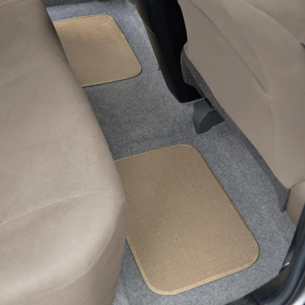 Classic Carpet Floor Mats for Car & Auto - Universal Fit -Front & Rear with Heelpad (Medium Beige) (MT-100-CPTSERIES)