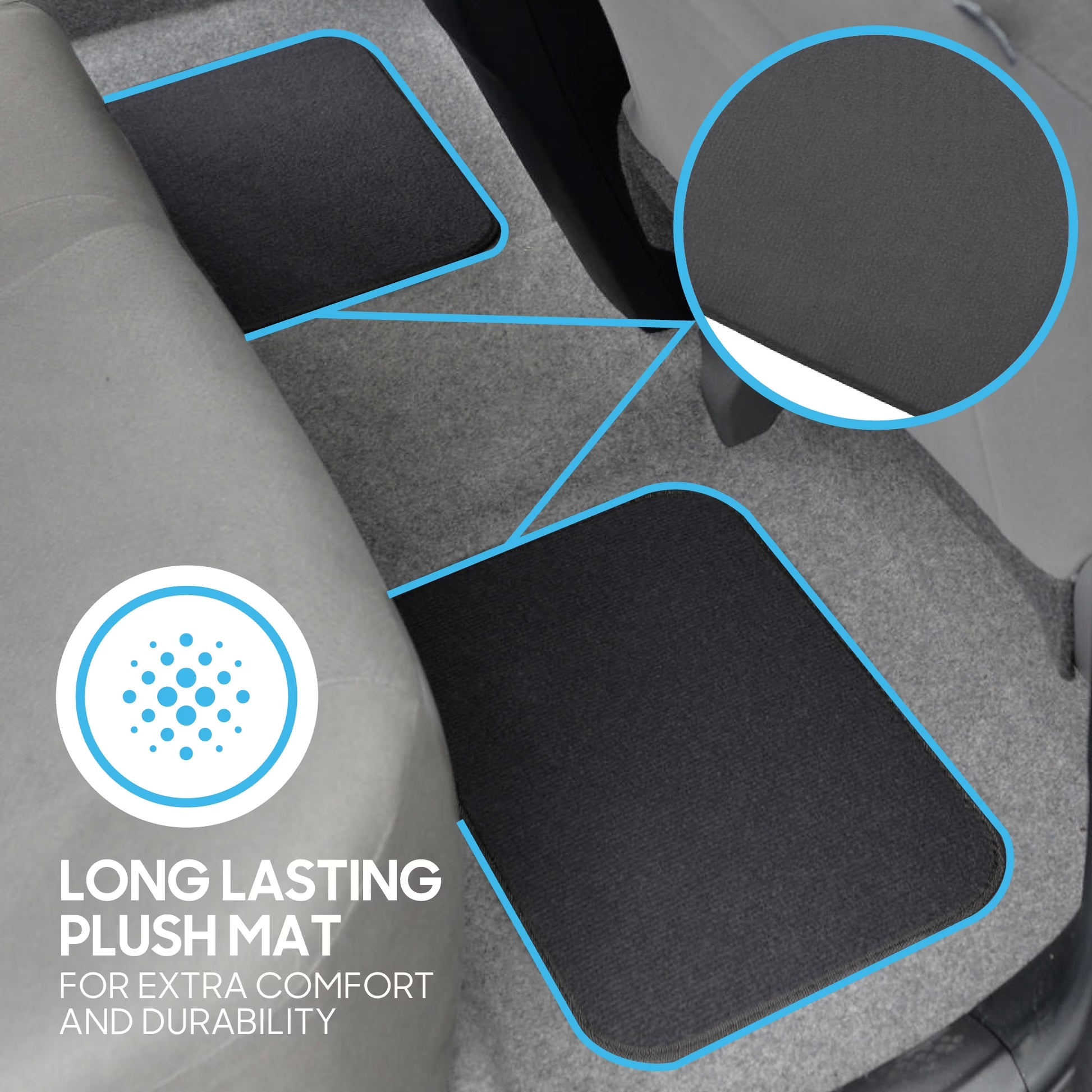 MT-100-CC Classic Carpet Mats for Car SUV Van and Truck-Universal Fit Front and Rear Floor Protection with Heelpad (Gray Charcoal), Black