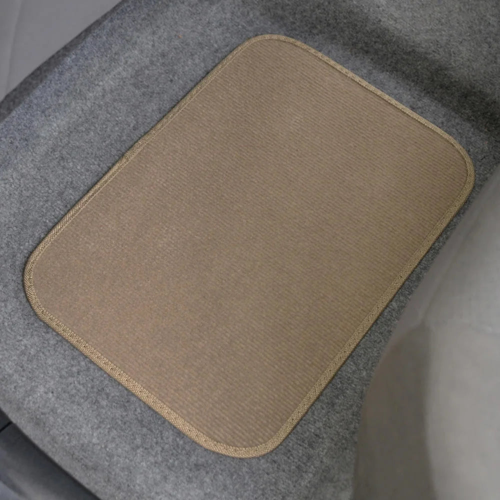 Classic Carpet Floor Mats for Car & Auto - Universal Fit -Front & Rear with Heelpad (Medium Beige) (MT-100-CPTSERIES)