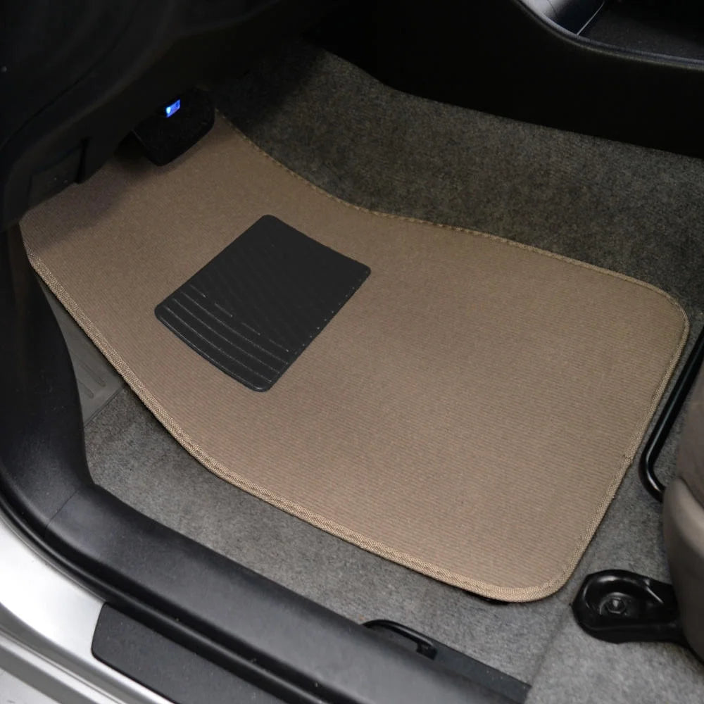 Classic Carpet Floor Mats for Car & Auto - Universal Fit -Front & Rear with Heelpad (Medium Beige) (MT-100-CPTSERIES)