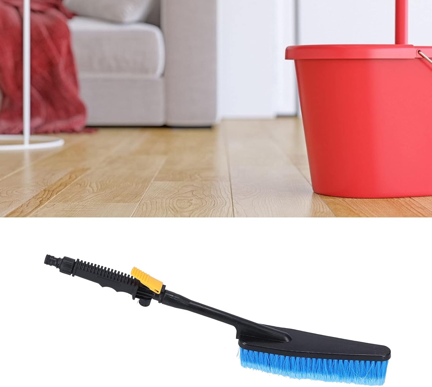 Car Brush Soft Hair Wash Floor Brush, Car Brush for Car Car Wash Brush Hose Attachment Car Brush