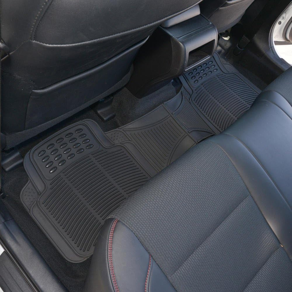 Warner Bros DC Comics Armored Batman Heavy Duty No-Slip Grip All-Weather Car Mats Car Accessories - Custom Fit Rubber Floor Mats - 2 Front Mats (27” X 18”), 1 Rear Liner (18” X 58”)