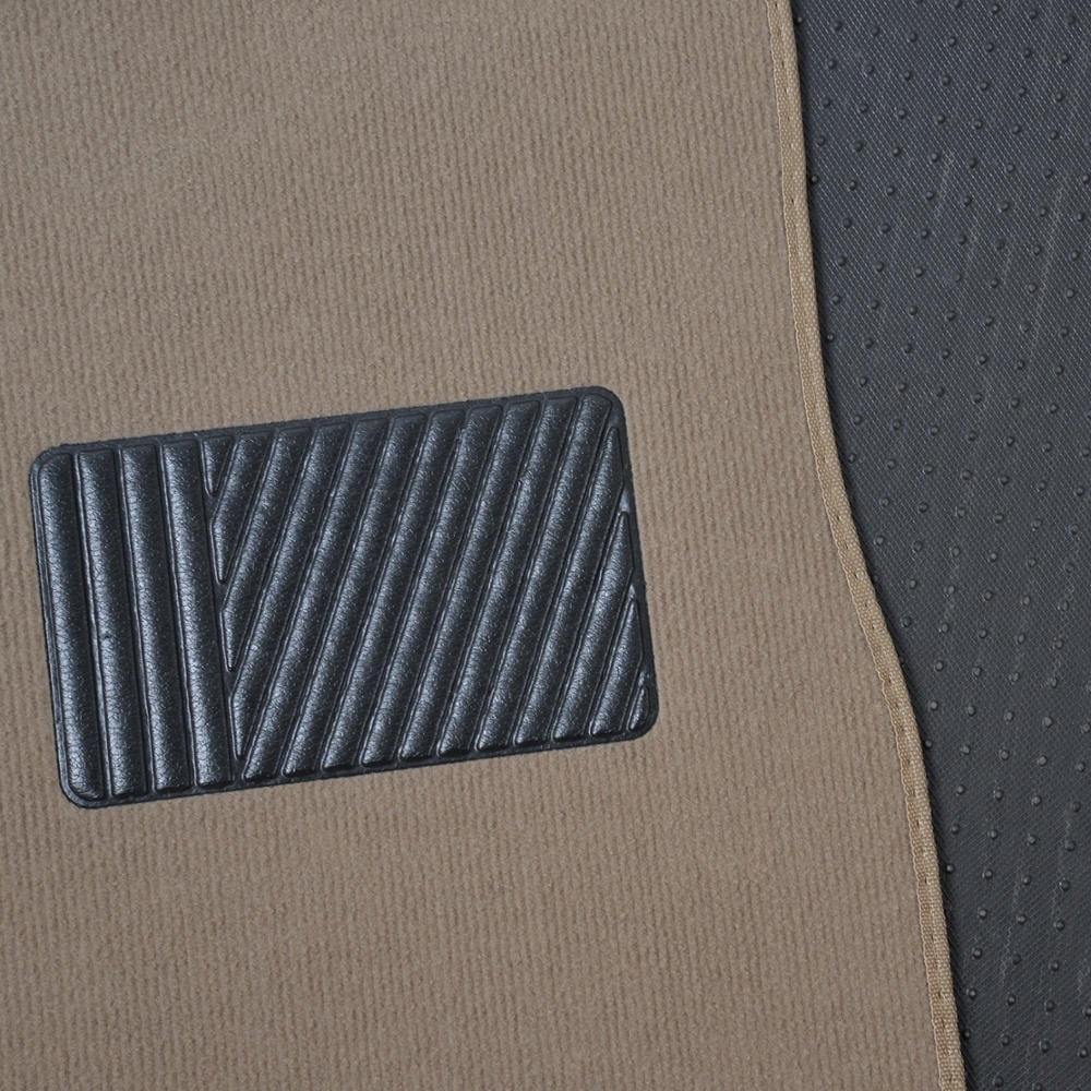 Classic Carpet Floor Mats for Car & Auto - Universal Fit -Front & Rear with Heelpad (Medium Beige) (MT-100-CPTSERIES)