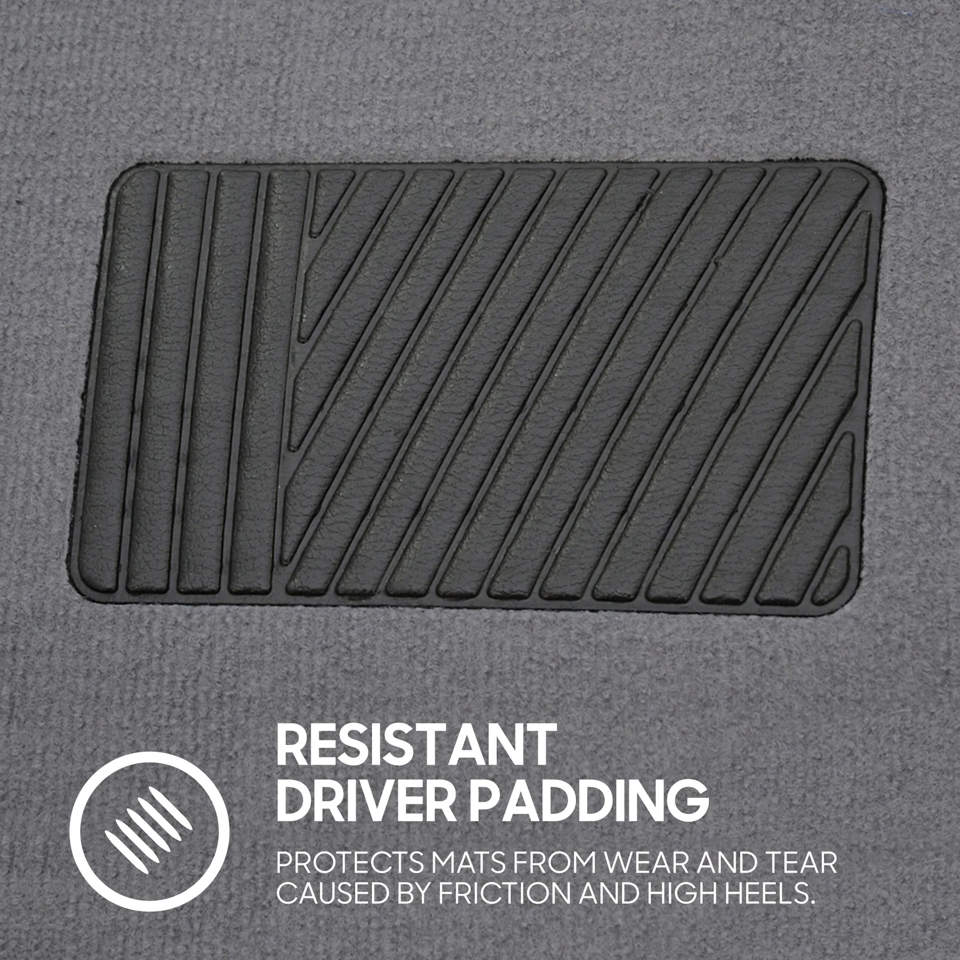 Classic Carpet Floor Mats for Car & Auto - Universal Fit -Front & Rear with Heelpad (Medium Gray) - MT-100-CPTSERIES