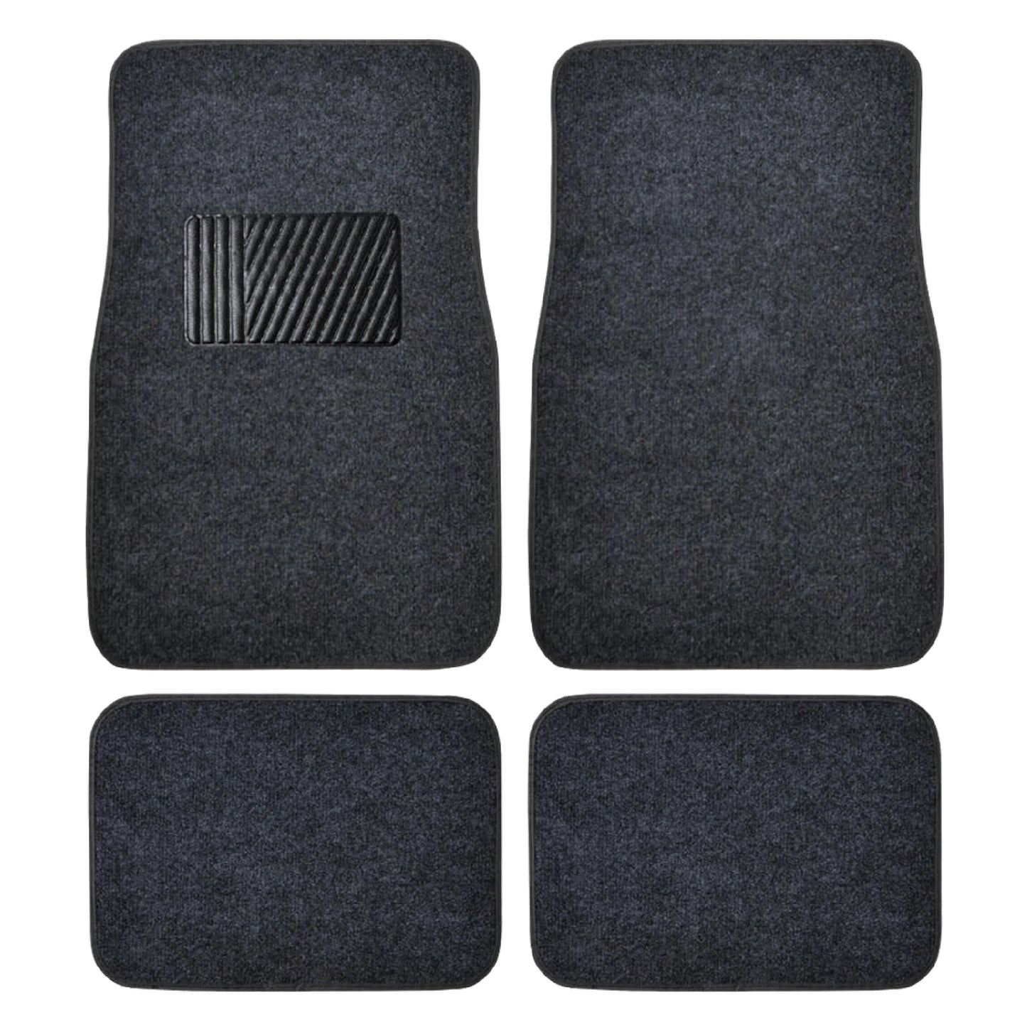 MT-100-DG Classic Carpet Mats for Car SUV Van and Truck-Universal Fit Front and Rear Floor Protection with Heelpad, Dark Gray