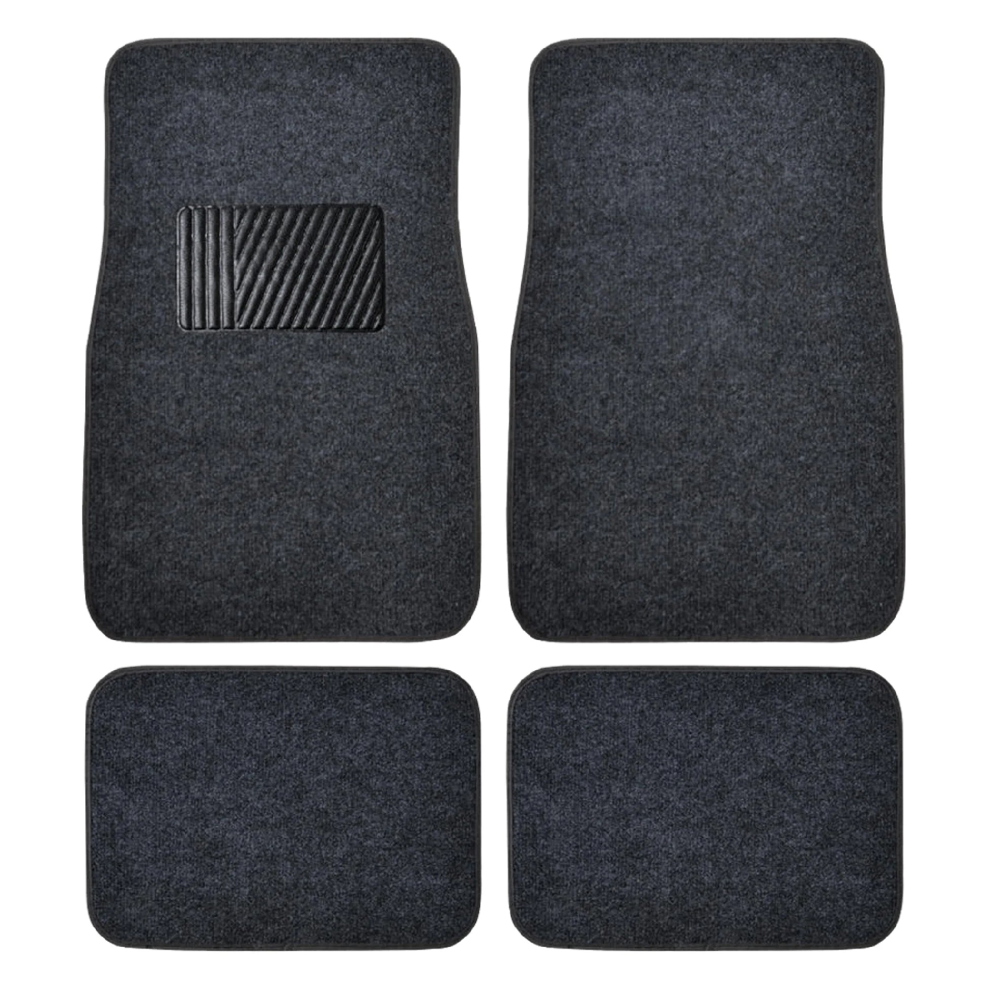 MT-100-DG Classic Carpet Mats for Car SUV Van and Truck-Universal Fit Front and Rear Floor Protection with Heelpad, Dark Gray