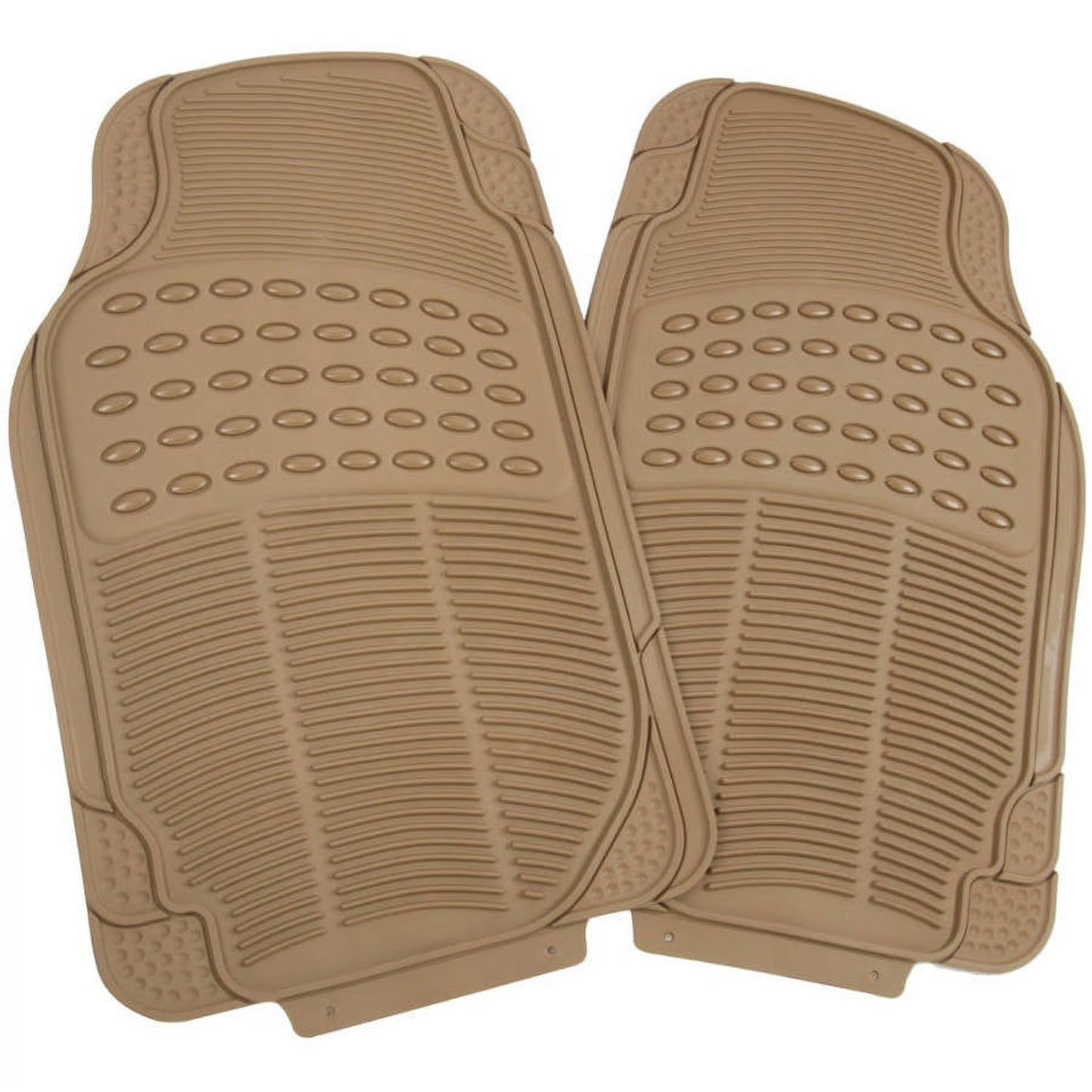 3-row all-weather rubber car floor mats in beige