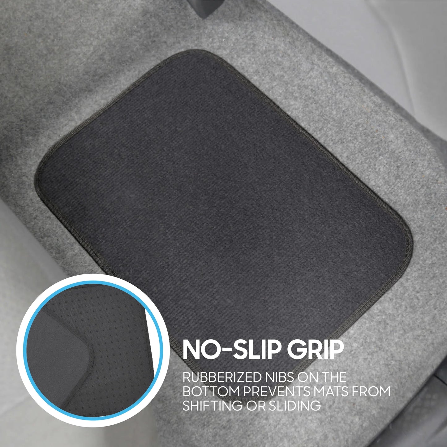 MT-100-CC Classic Carpet Mats for Car SUV Van and Truck-Universal Fit Front and Rear Floor Protection with Heelpad (Gray Charcoal), Black
